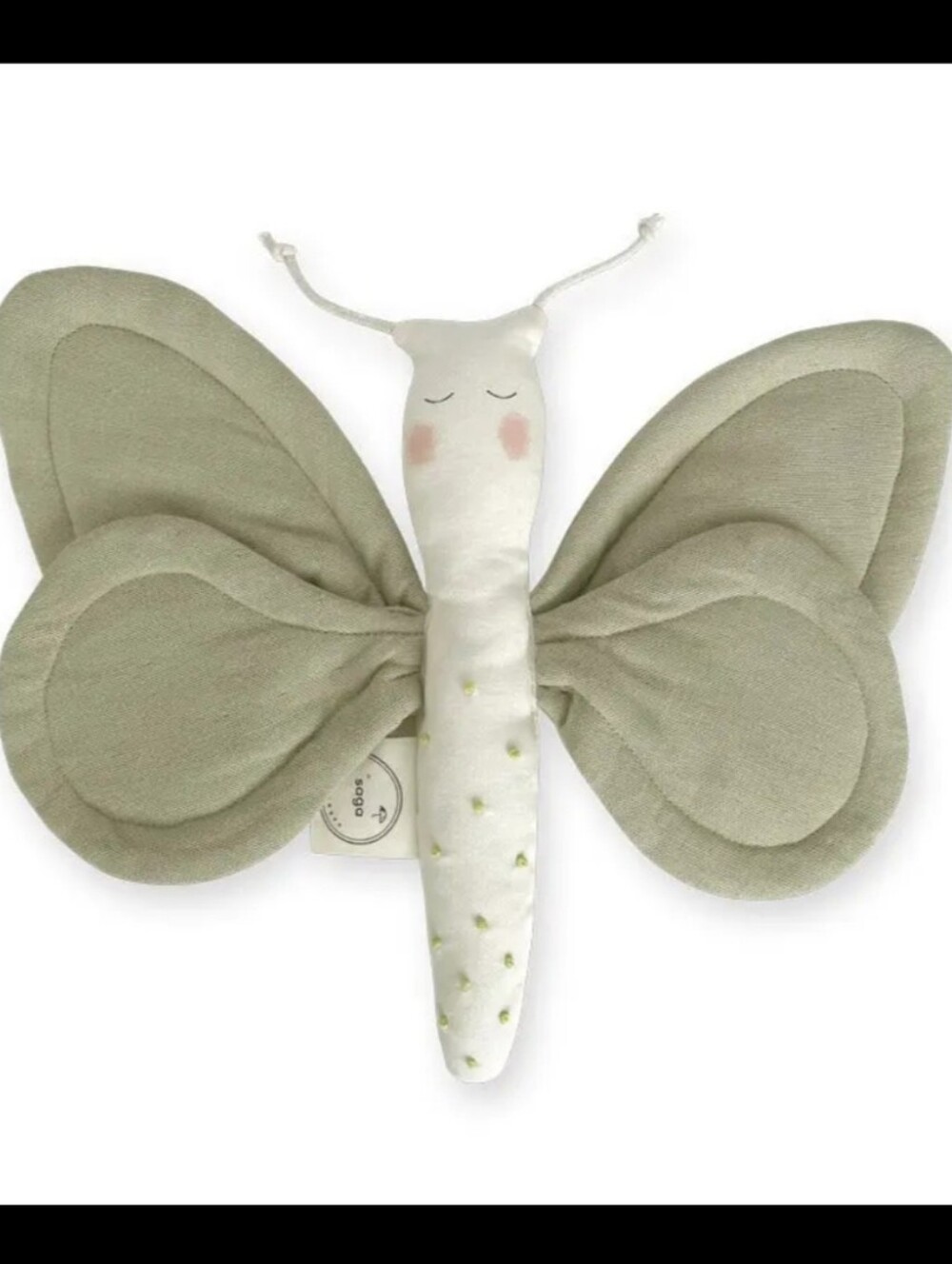 Saga Copenhagen Organic Cotton Green Tea Butterfly Sensory Toy